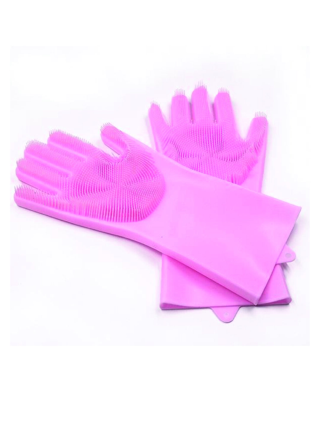 Silicone Magic Reusable Cleaning Gloves with Wash Scrubber