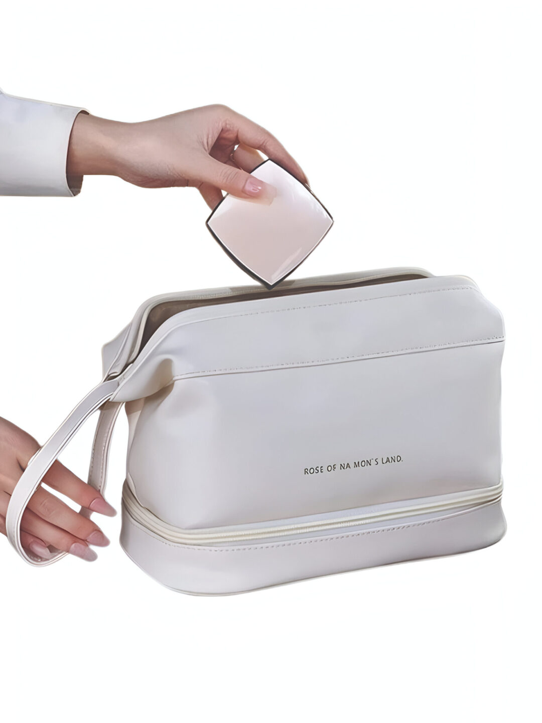 Double Layer Leather Cosmetic Pouch