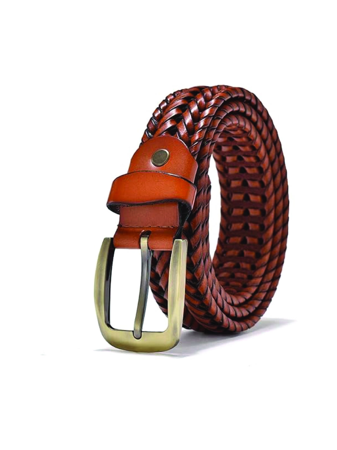Men's Genuine Leather Braided Belt – Vintage Webbing Strap