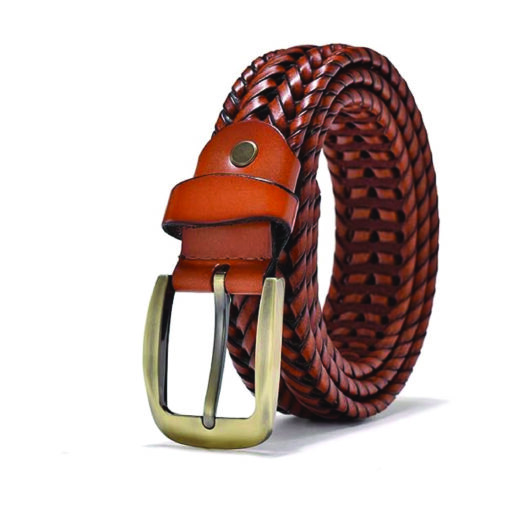 Men's Genuine Leather Braided Belt – Vintage Webbing Strap