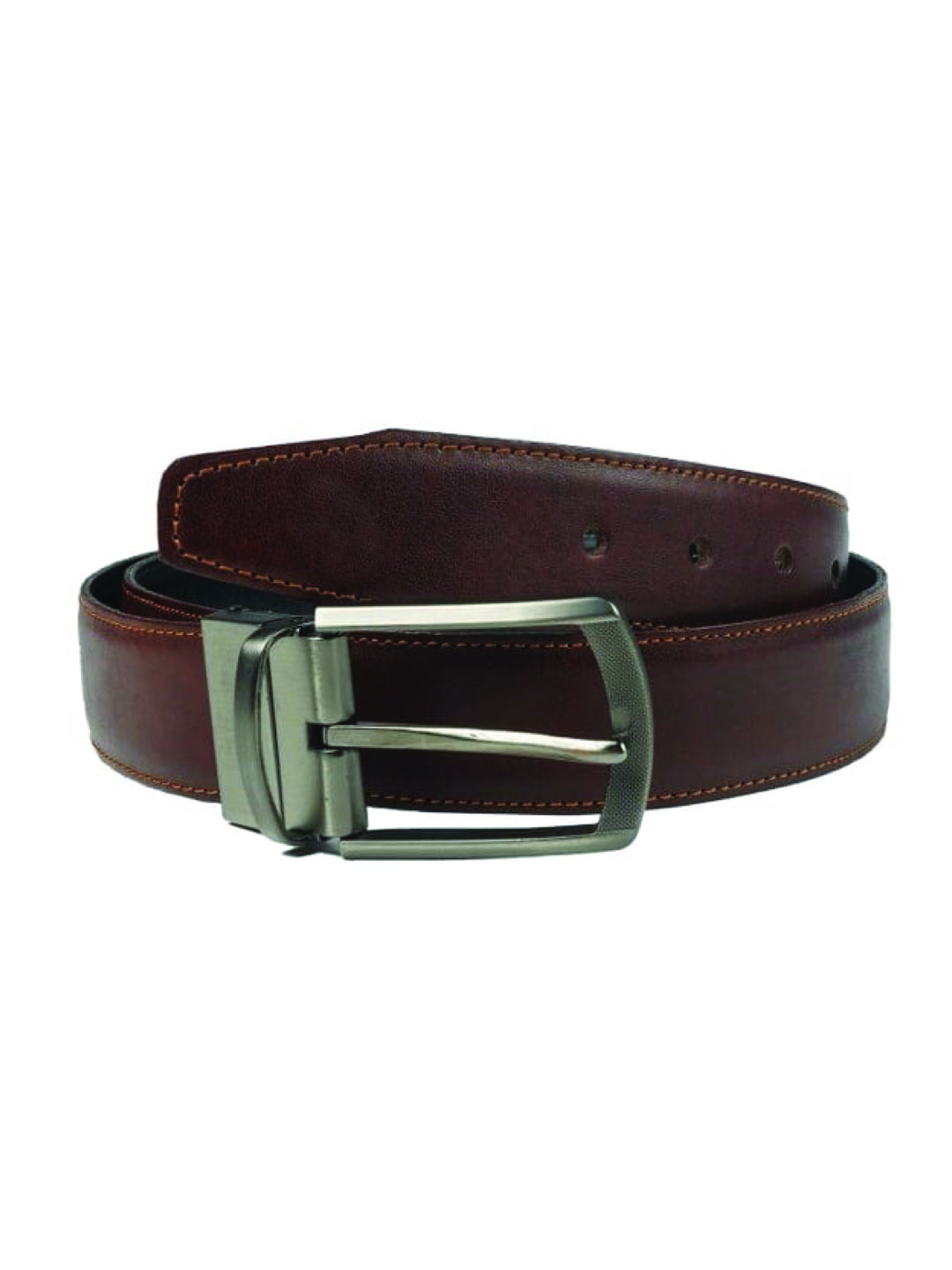 Chromium Double-Sided Reversible Men's Leather Belt – Black & Dark Brown