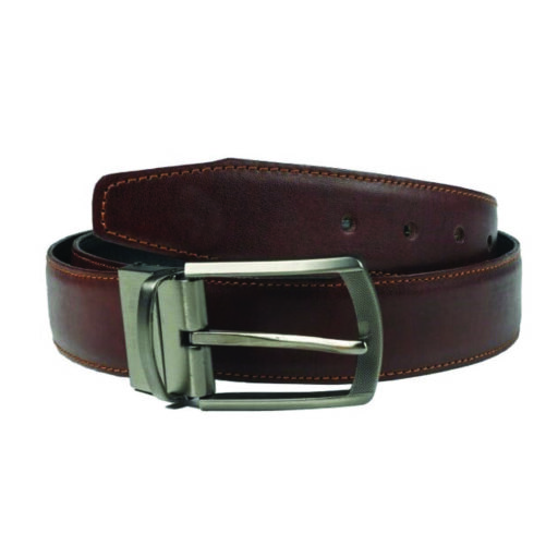 Chromium Double-Sided Reversible Men's Leather Belt – Black & Dark Brown