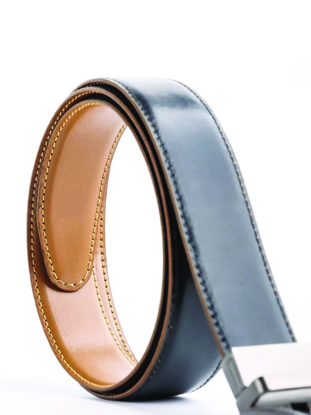 Chromium Double-Sided Reversible Men's Leather Belt – Black and Tan Brown