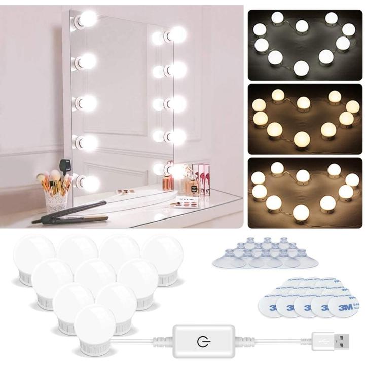"Vanity Light LED Bulbs for Makeup Mirror Stand - 10 Bulbs with 3 Adjustable Light Modes" - Image 2